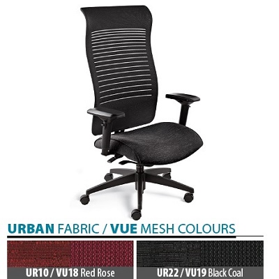 Chair-Synchro Tilter Loover Extended High Back, Black