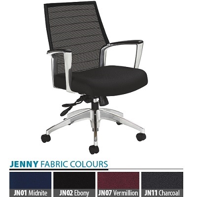 Chair-Tilter Global Accord Medium Mesh Back, Jenny Ebony