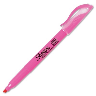 Highlighter-Sharpie Pocket, Fluorescent Pink,12/pk