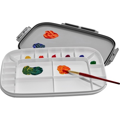 Palette-19 Well, Removable Lid, Grey/White