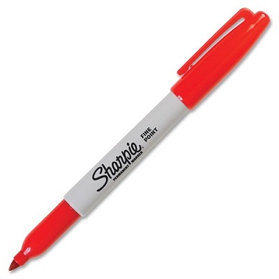 Marker-Permanent, Sharpie Fine, Red,12/pk