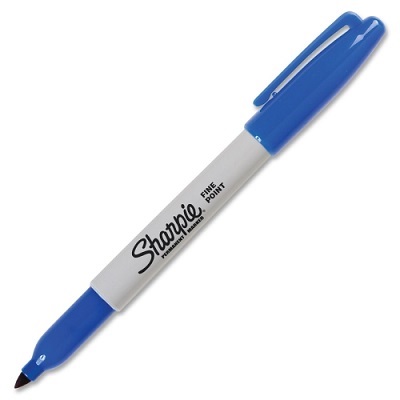 Marker-Permanent, Sharpie Fine, Blue,12/pk