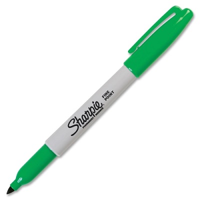 Marker-Permanent, Sharpie Fine, Green,12/pk