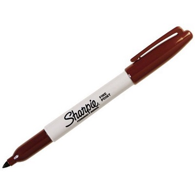 Marker-Permanent, Sharpie Fine, Brown,12/pk
