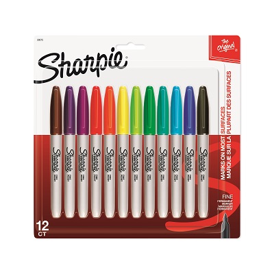 Marker Set-Permanent, Sharpie Fine, 12 Colours