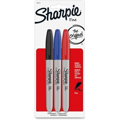 Marker Set-Permanent, Sharpie Fine, 3 Colours