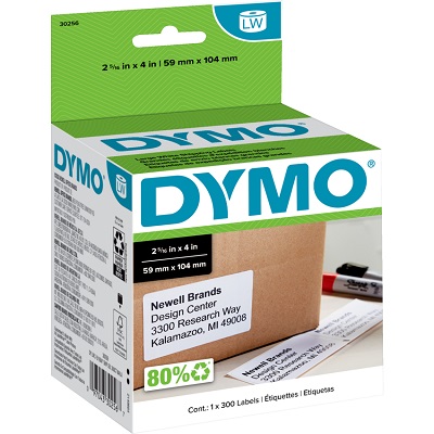 Labels-Dymo Labelwriter, Shipping 2-5/16X4, 300/Pk