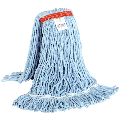Mop Head-Wet Mop, Loop End Narrow Band, Synthetic, 20Oz Blue