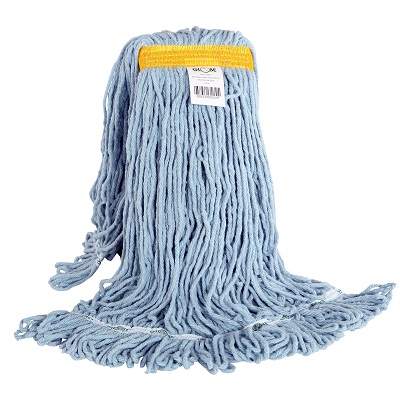 Mop Head-Wet Mop, Loop End Narrow Band, Synthetic, 24Oz Blue