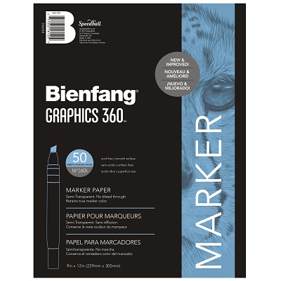 Art Paper Pad-Bienfang Marker 9X12, #360, 50 Sht