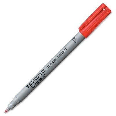 Pen-Lumocolor, Universal Non-Permanent, Fine Red,10/pk