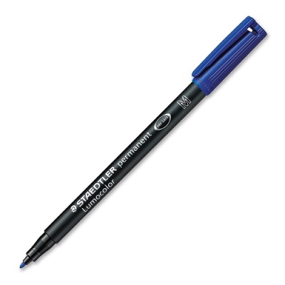 Pen-Lumocolor, Universal Permanent, Medium Blue,10/pk