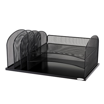 Desk Organizer-Onyx Mesh, 3 Horizontal/3 Vertical, Black