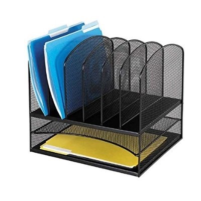 Desk Organizer-Onyx Mesh, 2 Horizontal/6 Vertical, Black