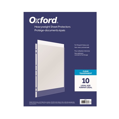 Sheet Protector-Legal, Clear 3Mil 10/Pack