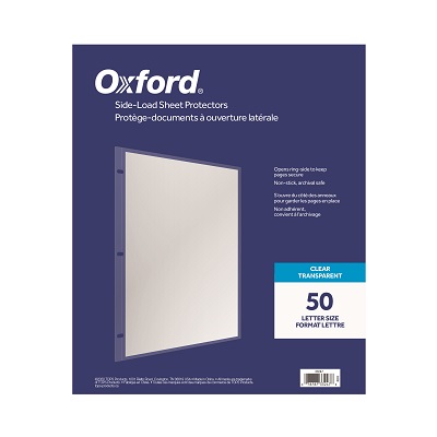 Sheet Protector-Letter, Side-Load, Clear 2.4Mil 50/Box