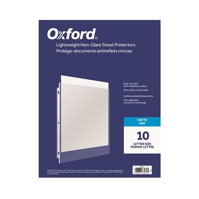 Sheet Protector-Letter, Light Weight Non-Glare 2Mil 10/Pack
