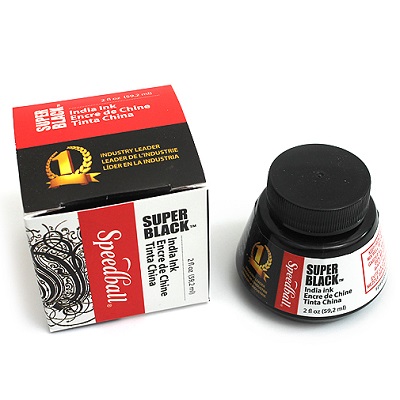 Ink-Super Black India, Speedball 59.1Ml/2 Oz.