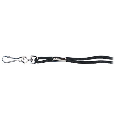 Lanyard-Round, 21" With Swivel Clip, Black 12/Pk