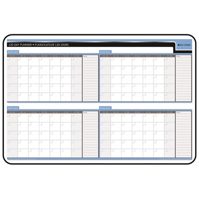 Planner-Wall, Hardboard 24X36 4-Month Undated Bilingual