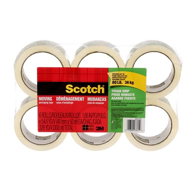 Tape-Scotch Moving 48Mm X 50M Clear Tough Grip 6-Pack