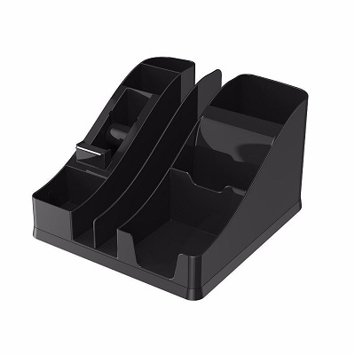 Desk Organizer-All-In-One Caddy, Black & Silver