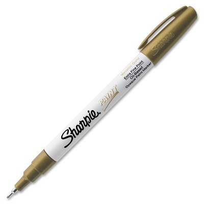 Marker-Permanent, Sharpie Paint, Extra Fine Gold,12/pk