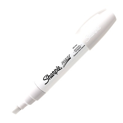 Marker-Permanent, Sharpie Paint, Bold White,12/pk
