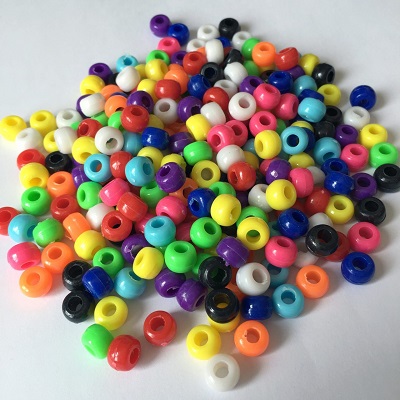 Beads-Pony Beads 6X9Mm, Assorted Colours 1000/Pack