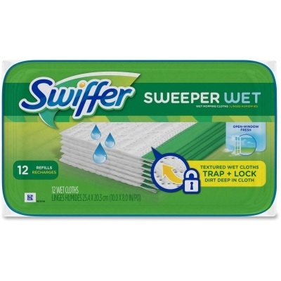 Swiffer Sweeper Refill Wet Cloths-Open Window Fresh, 12/Box