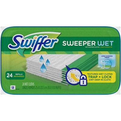 Swiffer Sweeper Refill Wet Cloths-Open Window Fresh, 24/Box