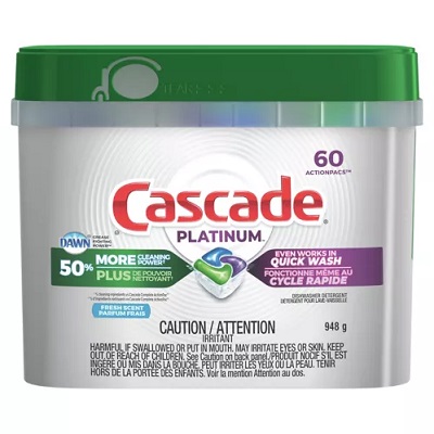 Dishwasher Soap-Cascade Action Pac Platinum Fresh (91965)