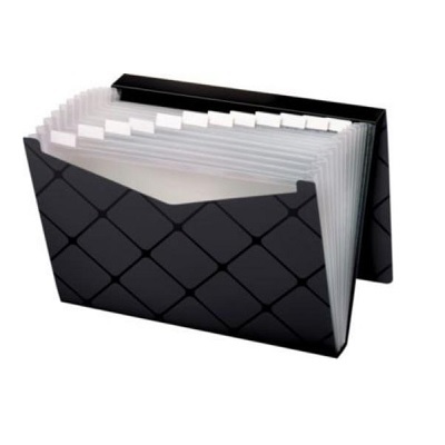 File-Expanding, 13 Pocket Poly, Pendaflex, Letter, Black