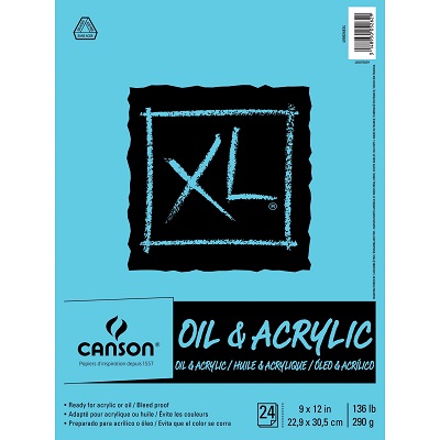 Art Paper Pad- Xl Oil & Acrylic, 9X12 Foldover, 24 Sheets