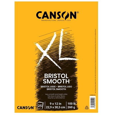 Drawing Pad-Bristol, Xl 9X12 Fold Over, 25 Sheets