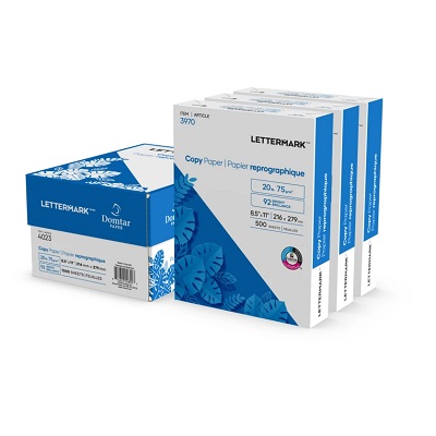 Paper-Lettermark, 8.5X11 20Lb. 92 Bright 3 Packs/Carton
