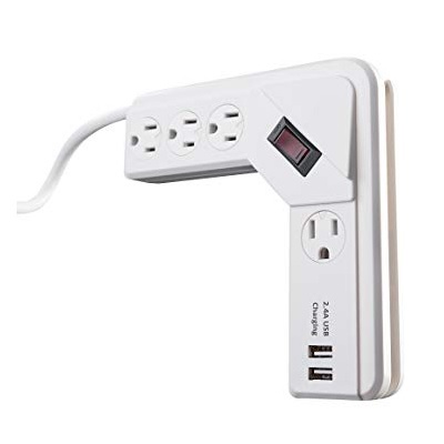 Surge Protector-Corner, 4-Outlet With 2-Usb
