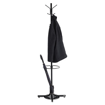 Coat Tree-With Umbrella Stand, Black