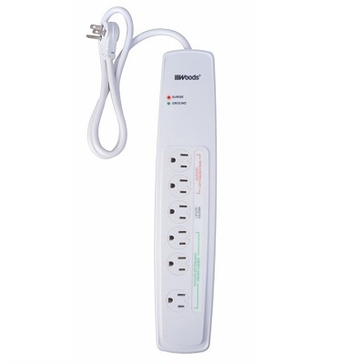 Surge Protector-6 Outlet Energy Saving, 1780 Joules, White