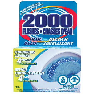 Toilet Bowl Cleaner-2000 Flushes, Blue Plus Bleach