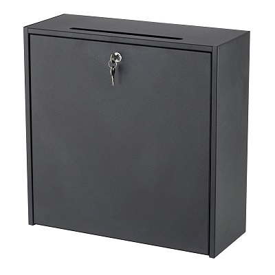 Mailbox-Interoffice, Wall-Mounted With Lock, Black