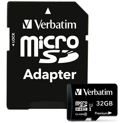 Memory Card-Micro Sdhc 32Gb With Adapter, Class 10