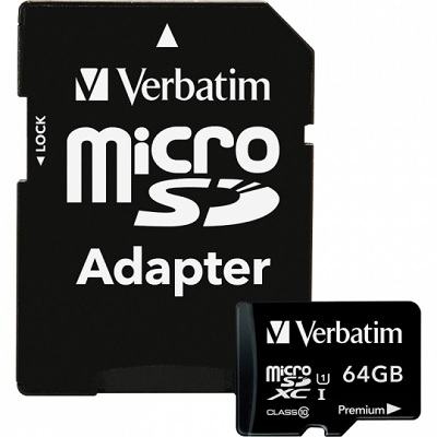 Memory Card-Micro Sdhc 64Gb With Adapter, Class 10