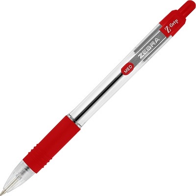 Pen-Retractable, Z-Grip 1.0Mm Medium Red 12/pk