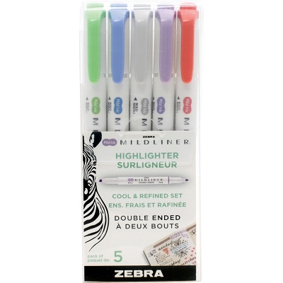 Highlighter-Mildliner Assorted, Cool & Refined 5/Pack