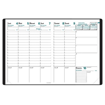 Planner-Weekly, 9.5X7.25 Trinote Freeport Black French 2023