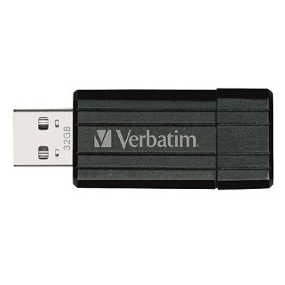 Flash Drive-Verbatim Pinstripe 32Gb Black