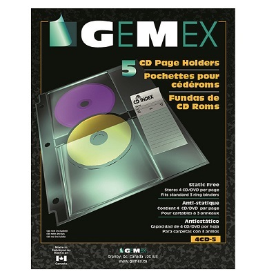 Sheet Protector-Cd/Dvd 8-1/2X11" 5/Pack