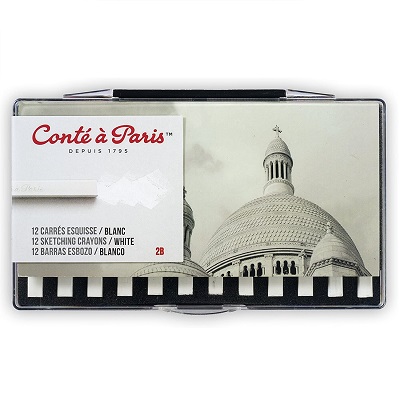 Crayons-Conte White 2B 12/Set