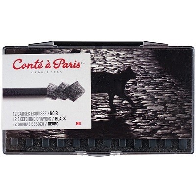 Crayons-Conte Black Hb,12/Set